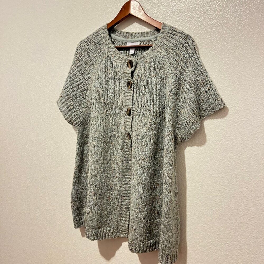 Charter Club Wool Blend Knit Cardigan Sweater Sz 2X Vintage Grandma Prairie